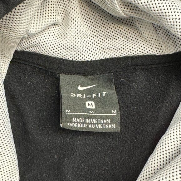 Nike Dri-Fit Women’s Black Pullover Hoodie Size Medium M Swoosh Logo Fleece Line - Picture 7 of 11